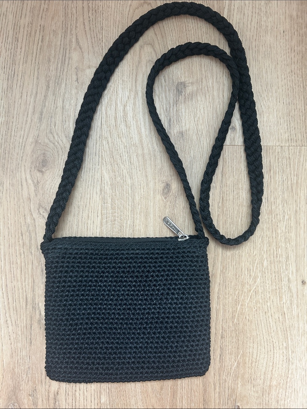 The Sak Black Mini Crochet Crossbody Bag EUC